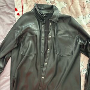 Black Lightweight Shirt Jacket with Collar